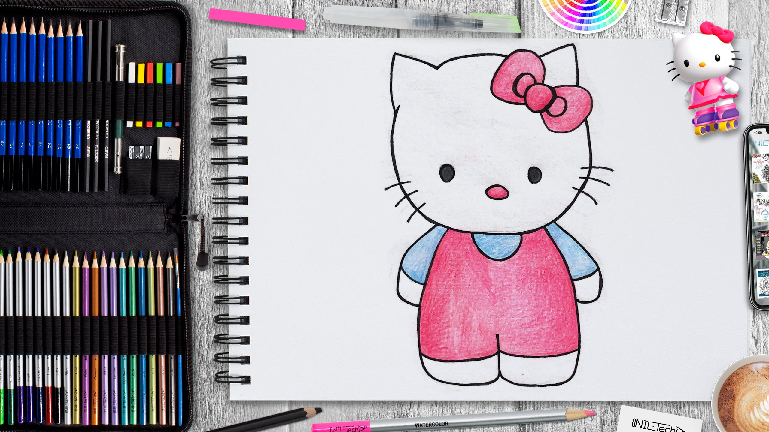 Step by step drawing of Hello Kitty ~ super easy! • • #draw #art #fyp... |  drawing | TikTok